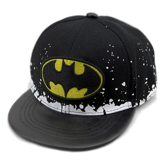 Kids Batman Baseball Cap Hip Hop Boys Canvas Adjustable Snapback Hat-Black-
