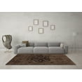 thumbnail image 3 of Ahgly Company Indoor Round Abstract Brown Modern Area Rugs, 3' Round, 3 of 4