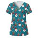 thumbnail image 1 of Puntoco, blusas con cuello en V y manga corta a la moda para mujer, blusa de bolsillo con estampado de uniforme de trabajo, tops Puntoco Puntoco-3096, 1 of 4