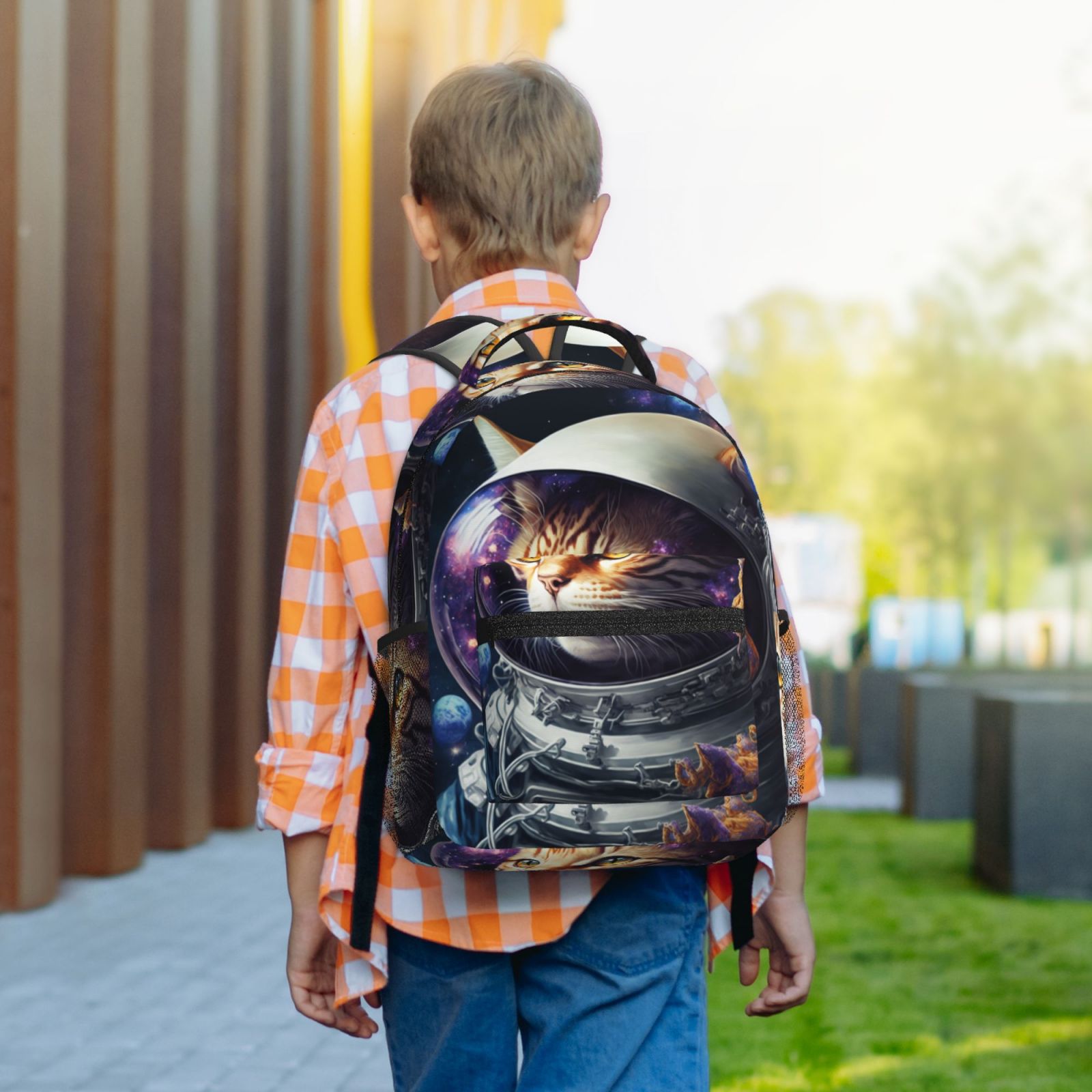 Xecao Astronaut Cat Travel Backpack: A spacious, stylish computer backpack ideal for men and women, perfect for college, school, or daily travels