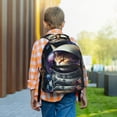 thumbnail image 6 of Rateoe Astronaut Cat Pattern Durable Student Backpack Laptop Bag- Ergonomic Design, Waterproof Twill Fabric - Ideal for School, Travel, and Outdoor Activities, 6 of 6