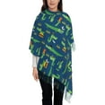 thumbnail image 4 of Cauagu Little Pirate Crocodile Print Women Wrap Shawl tassels Scarves Retro Scarf 77.6"X28.3", 4 of 8