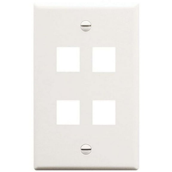 W Box 4 Port Single Gang Faceplate