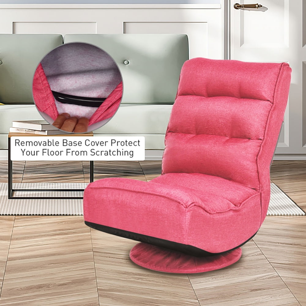 Finihen 360 Degree Swivel Floor Chair, 5-Position Folding Floor Gaming Chair, Lazy Lounge Chair for Relaxing Reading Gaming TV Watching, Pink Finihen 360 Degree Swivel Floor Chair, 5-Position Folding Floor Gaming Chair, Lazy Lounge Chair for Relaxing Reading Gaming TV Watching, Pink