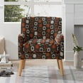 thumbnail image 6 of Floral Print Accent Chairs Indoor Furniture，Tufted Wingback Chair Reading Arm Bedroom Furniture Chairs （Beige Yellow), 6 of 10