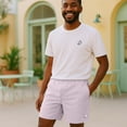 thumbnail image 3 of Dalix Ghost Beach Short Embroidered Casual Pocket Mesh Drawcord Waist Mens in Orchid XL X-Large, 3 of 5