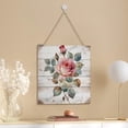 thumbnail image 4 of Zomyto 12x12 In Square Hanging Wood Sign Rose Theme Wall Art, 4 of 8