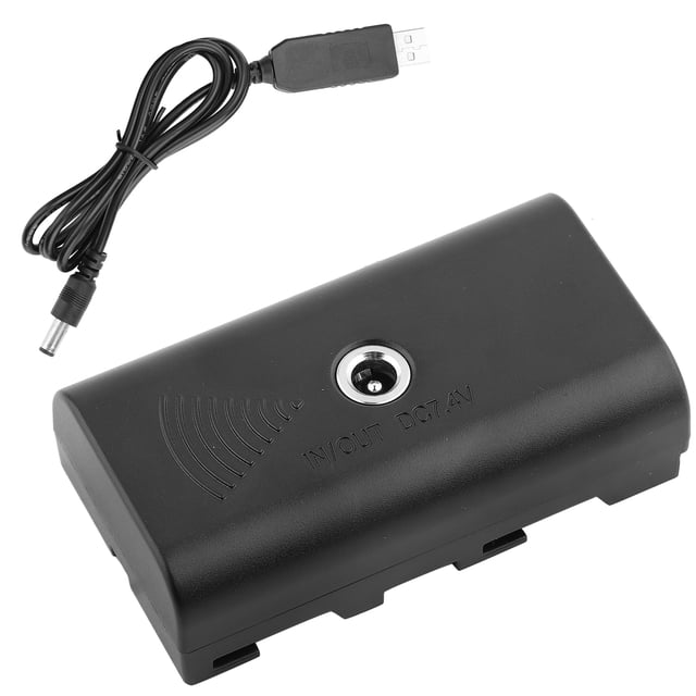 Dummy Battery, Dummy Battery For , Black Lightweight Useful Practical For Camera Lamps With USB Cable