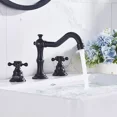 thumbnail image 4 of Oil Rubbed Bronze Bathroom Sink Faucet Widespread 3 Hole Basin Faucet With Drain, 4 of 14