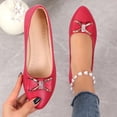 thumbnail image 5 of Samdudou Flat Shoes for Women Closed Toe Pointed Slip On Ballet Flats Elegant Sparkly Rhinestone Bowknot Embellishment Casual Office Work Evening Dressy Footwear, 5 of 8