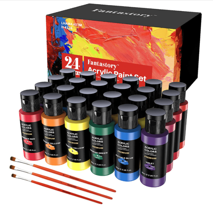 Fantastory 2 oz Acrylic Paint Set, 24 Pieces