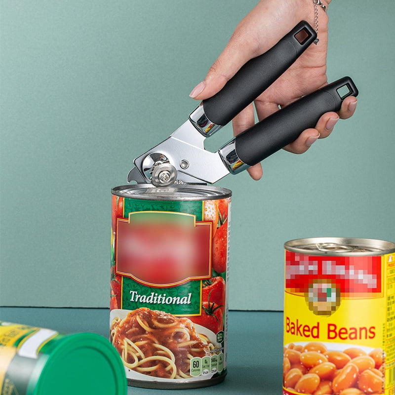 Juluva Classic Multifunction Can Opener and Bottle Opener Easy to Use, Razor Sharp Stainless Steel Cutting Wheel, Soft Ergonomic Handles