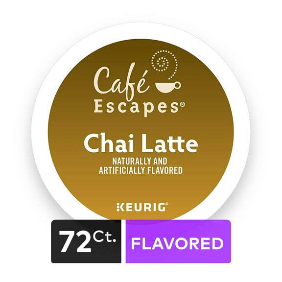 Café Escapes Chai Latte K-Cup Pods, 72 Count for Keurig Brewers