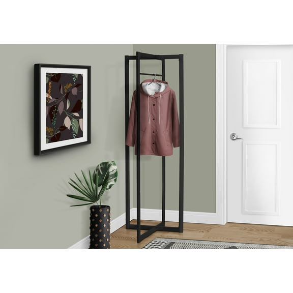 Monarch Specialties Coat Rack, Hall Tree, Free Standing, Hanging Bar, Entryway, 72"H, Bedroom, Metal