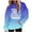 Blue, variant on Cmfcve Women's Novelty Sweatshirts Long Sleeves Gradient Printed Hooded Sweat Shirt Ladies Round Neck Graphic Athletic Hoodies