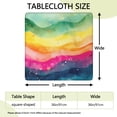 thumbnail image 2 of Colorful Tie Dye Wave Pattern Square Fitted Tablecloth with Elastic Edge,Square Table Cover,Washable Elastic Table Cover for Home Kitchen Party Decor 36"x36", 2 of 6