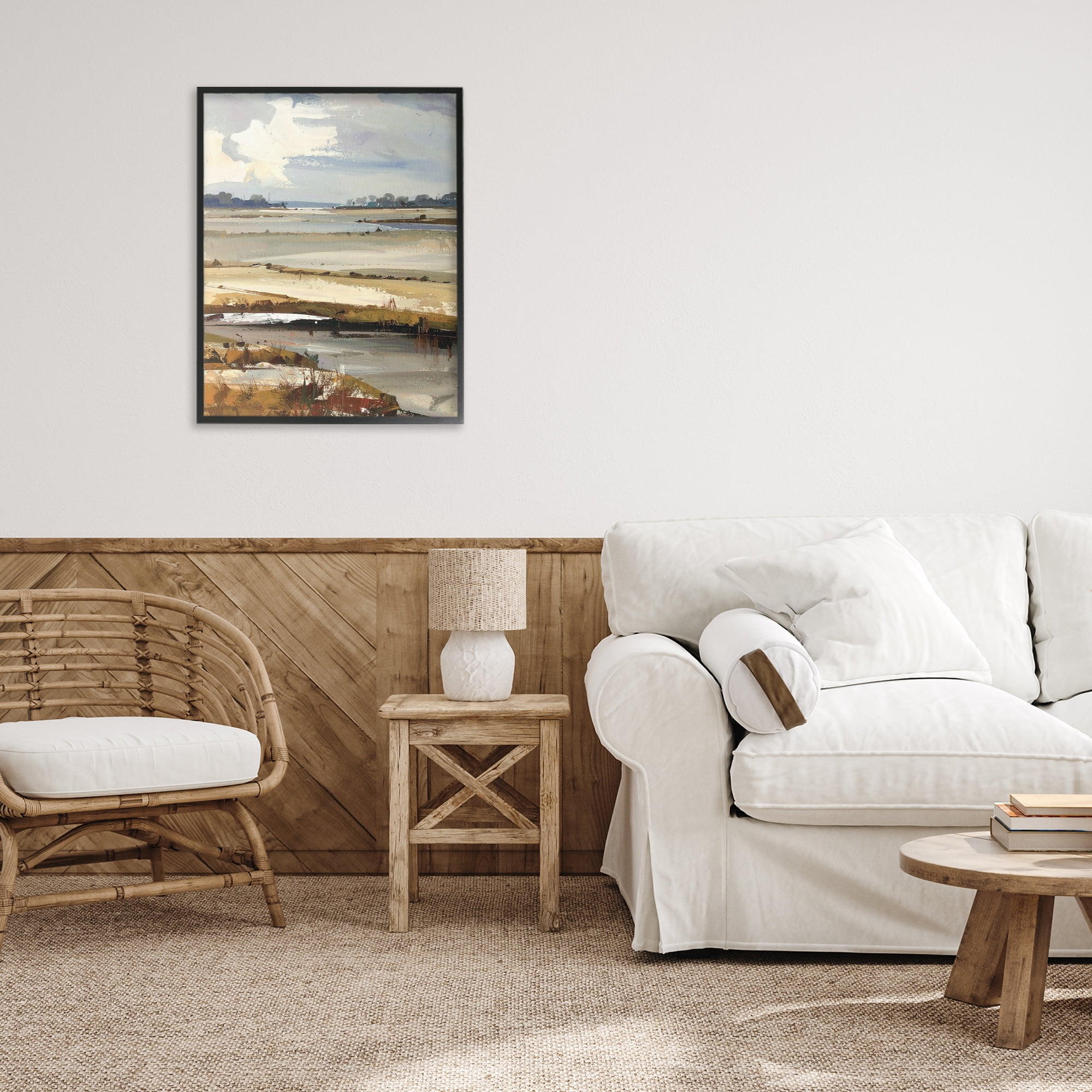 Stupell Industries Earthy Distant Horizon Black Framed Giclee Art, design by Alonza Saunders