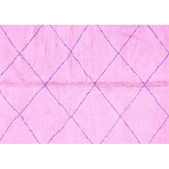 Ahgly Company Indoor Rectangle Solid Pink Modern Area Rugs, 2' x 3'