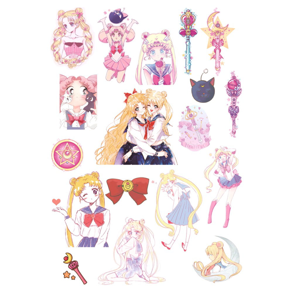 1 Set Sailor Moon Sticker Scrapbooking Paper Kawaii Cartoon Characters Supplies 