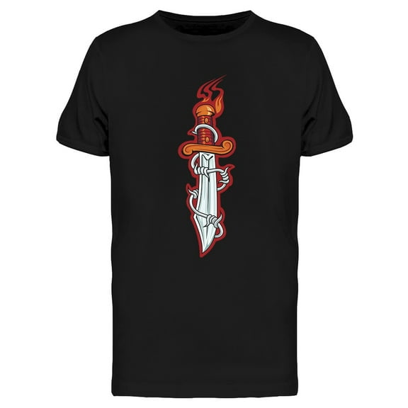 Sharp Dagger Tattoo Design T-Shirt Men -Image by Shutterstock, Male Medium