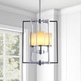 thumbnail image 2 of Pasargad Home Riva Metal & Glass Chandelier Lights, Chrome & White, 2 of 5