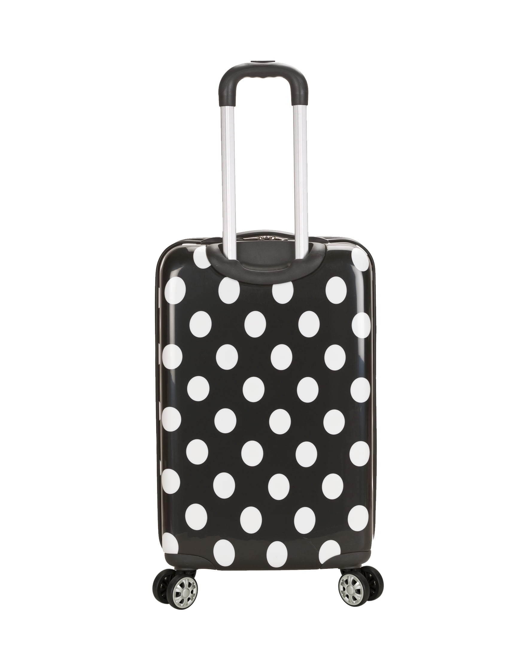Rockland Luggage 3-Piece Hardside ABS Spinning Luggage Set, Black Dot