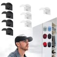 thumbnail image 2 of 2/4/8/10Pcs Hat Holder Sticky Wall Mount Hook For Baseball Cap Casual Hat Storage, 2 of 5
