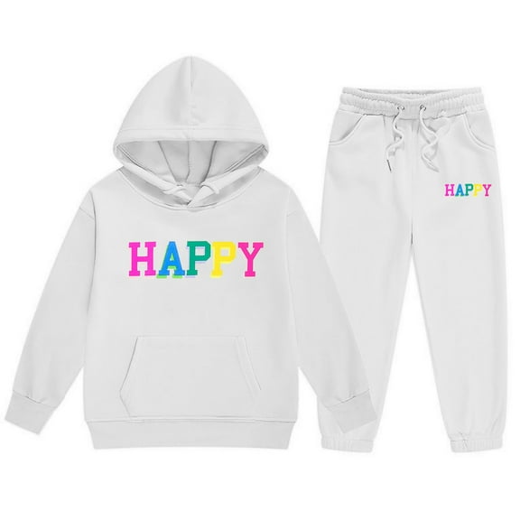 Zylarhe Girls Boys Sweatshirt Girls Outfits&Set Child Toddler Boys Girls Fashion Tracksuit Set with Ocean Graphic Pullover Hoodie and Sweatpants White 2-3 Years