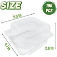 thumbnail image 2 of 50 PCS Clear Plastic Square Hinged Food Container,Plastic Take Out Containers,Disposable Clamshell Food Containers for Salads,Pasta,Dessert,Sandwiches(5.3x4.7x2.8 In), 2 of 7