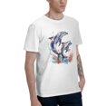 thumbnail image 3 of Dolphins Marine Life T-Shirt for Men Cotton 100% Summer Tops Women Fashion Casual Short Sleeves Round Collar Short-Sleeve Couple Top Tees, 3 of 6