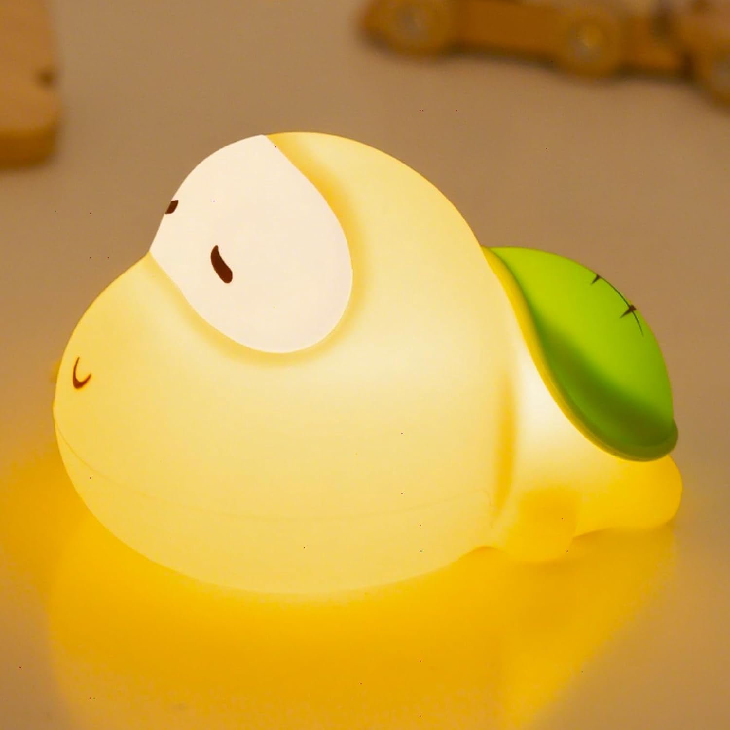 CATPAN Big Head Chameleon Night Light for Kids, Cute Green LED Lizard Light for Baby Nursery Gifts for Boys and Girls, 3 Level Tap Adjust Silicone Chameleon Lamp Rechargeable Kids Lamp with Timer