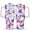 Colorful Purple Flowers-1, variant on Colorful Pineapple 40 Oz Tumbler with Handle Lid and Straw, Stainless Steel Double Walled Vacuum Insulated Cup, Cute Anniversary Wedding Birthday Gifts Tumbler for Women Men Friends Outdoor Indoor