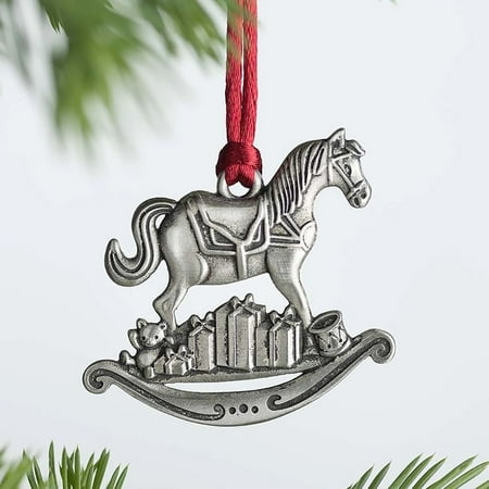 

Christmas Tree Hanging Ornamen tSnowflake Santa Claus Crutches Antique Silver Xmas Pendant with Rope Home Decorations HORSE