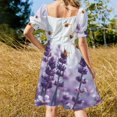 thumbnail image 3 of Lavender, Multiple Colorful Bee Bubbles (18) Short Sleeved Dress Summer Dresses Birthday Dress for Women Luxury 2025 Dress Party Night, 3 of 6