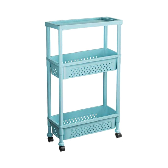 Ohufall 3/4-Tier Plastic Organizer Shelf Storage Rack Rolling Cart For Living Room/Bedroom/Bathroom/Kitchen Item Storage Rack