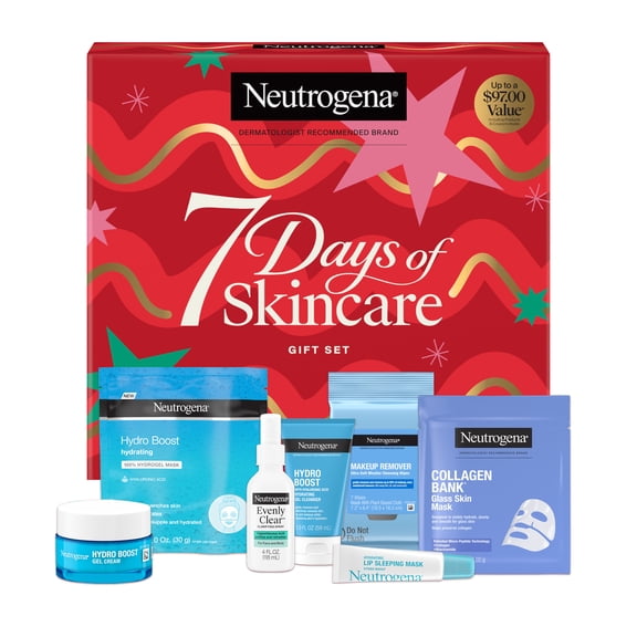 Neutrogena 7 Days of Skincare Gift Set ($97.00 Value), 7-Piece Holiday Skincare Advent Calendar
