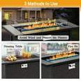 thumbnail image 4 of Sobaniilo  Fire Pit 45in Propane Fire Pit with Rain Cover and Lava Rock, Outdoor Firepit Table 50000 BTU 3-in-1 Fire Table for Patio/Yard/Balcony, Rectangular, Black, 4 of 7
