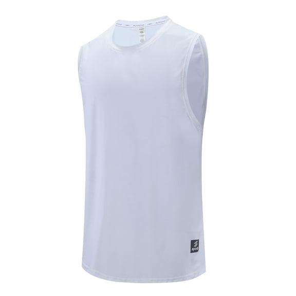 Beach Tank Tops for Men Athletic Shirts Sleeveless Workout Tank Top Sports Base Layer Running Basketball Training Tee White 3XL