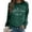 Dark Gray, variant on Women's Fashion Casual Solid Color Loose Long Sleeve Letter Print Round Neck Hoodie Elderly Women's Sweaters