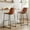 Brown, variant on Spaco Counter Height Bar Stools Set of 2, Chair with Back, 30 inch Armless Industrial Faux Leather Barstools Dining Chairs for Home Island, Brown
