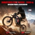 thumbnail image 4 of Seemoon 5000W Mid-Drive Off Road Electric Dirt Bike for Adults 60V 1350Wh 45 MPH 50-55 Mi 280Nm 45 Deg Hydraulic Disc Brakes Full Suspension 17/16 In, 4 of 8