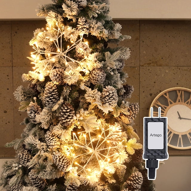 Luces serie 112 led star burst Artego con 2 ramos de 40cm de diámetro unidos de 56 leds BETA Decoración Navidad eventos bodas LED christmas string lights waterproof 8 modos uso temporizador