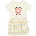 thumbnail image 3 of Inktastic Donut Worry Be Happy Pink Sprinkle Donut` Girls Toddler Dress, 3 of 5