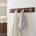 thumbnail image 5 of REGALWOVEN 1 Pack Coat Rack Wall Mount, Wood Coat Hook, Hat Rack, Wall Hooks for Hanging with 4 Hooks for Entryway, Bathroom, Bedroom Dark Brown 19.1*2.4in, 5 of 6