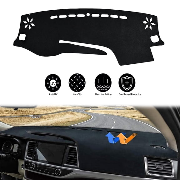 JJMY For Highlander 2014-2019 Anti-Slip Sun Protection Pad Car Dashboard Cover Mat