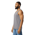 thumbnail image 3 of Gildan Men’s Sleeveless Shirt, Heavy Cotton Graphite Heather Tank Top Pack of 12 Muscle Undershirt Tee, Size S, 3 of 5