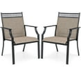 thumbnail image 1 of Costway Patio Chairs Set of 2 with All Weather Breathable Fabric High Backrest Coffee, 1 of 10