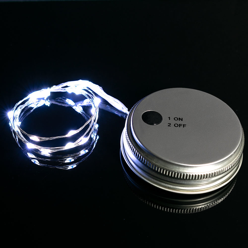 MoonBright BULK PACK 6 Battery Powered for Wide Mouth... LED Mason Jar Lights 