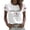 White, variant on Women Blouses Short Sleeve Shirts British Print Crew Neck T Shirt Casual Tee Top Ladies Fashion Trendy Blouse L