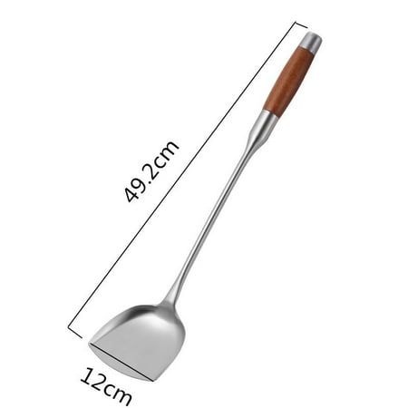 

Big Long Spatula Shovel Chef Cooking Cocina Tableware Blade Kitchen Utensil Wooden Handle Stainless Steel Flip Soup Spoon Wok